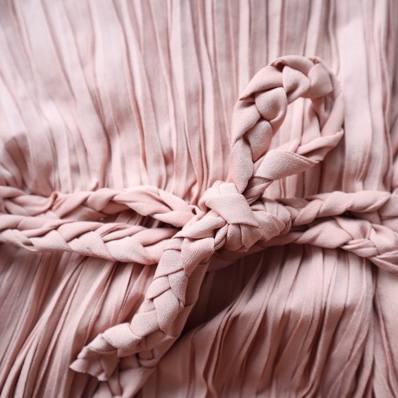 Pleated Dress w/ Braided Belt - Dusty Rose… - Picture 3 of 5